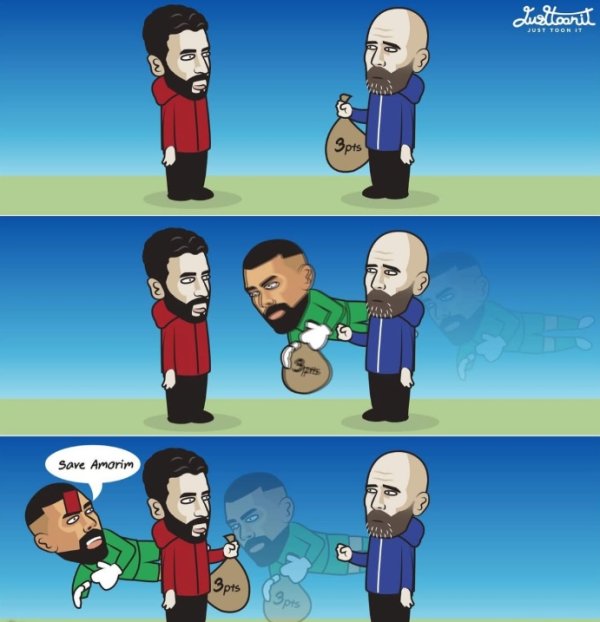 今日趣图：马雷斯卡——坏了！把加纳乔当助教，忘记换上他了