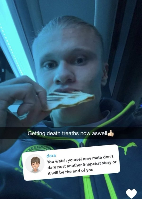 再更新找人弄你😱哈兰德收到死亡威胁：敢再发动态你就完了！