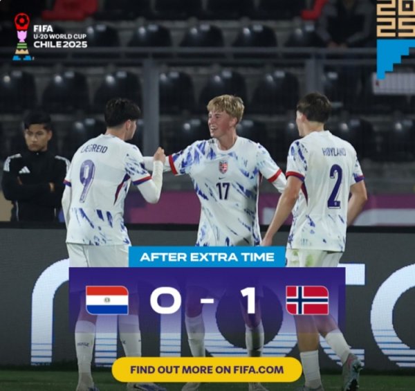 创造历史！挪威U20队1-0致胜球  巴拉圭队，晋级下一轮 