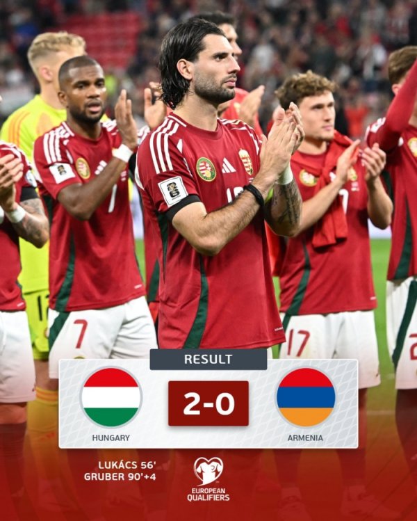 匈牙利世预赛主场作战  2-0击败亚美尼亚，追赶  葡萄牙5