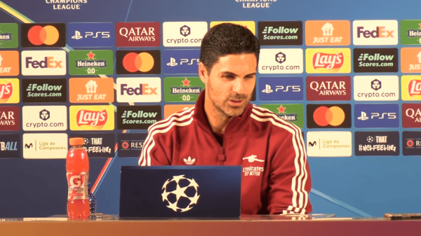 阿尔特塔: 萨卡何时复出仍未知;感谢巴尔韦德对我的评价